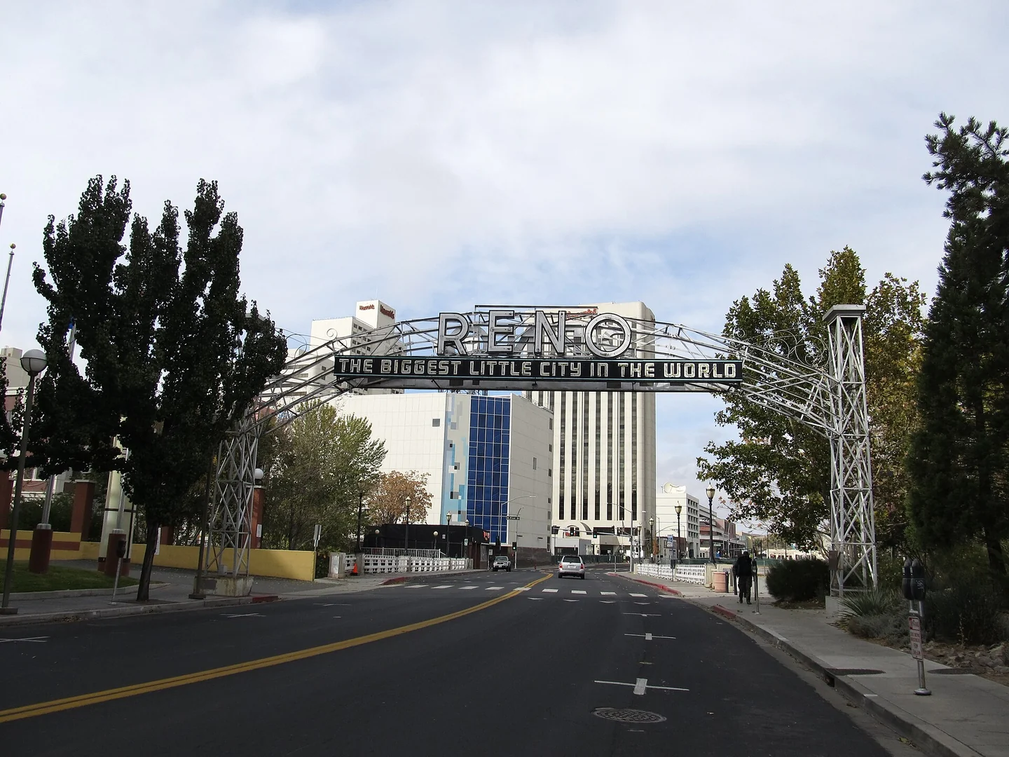 The original Reno Arch spanning Lake Street in Reno